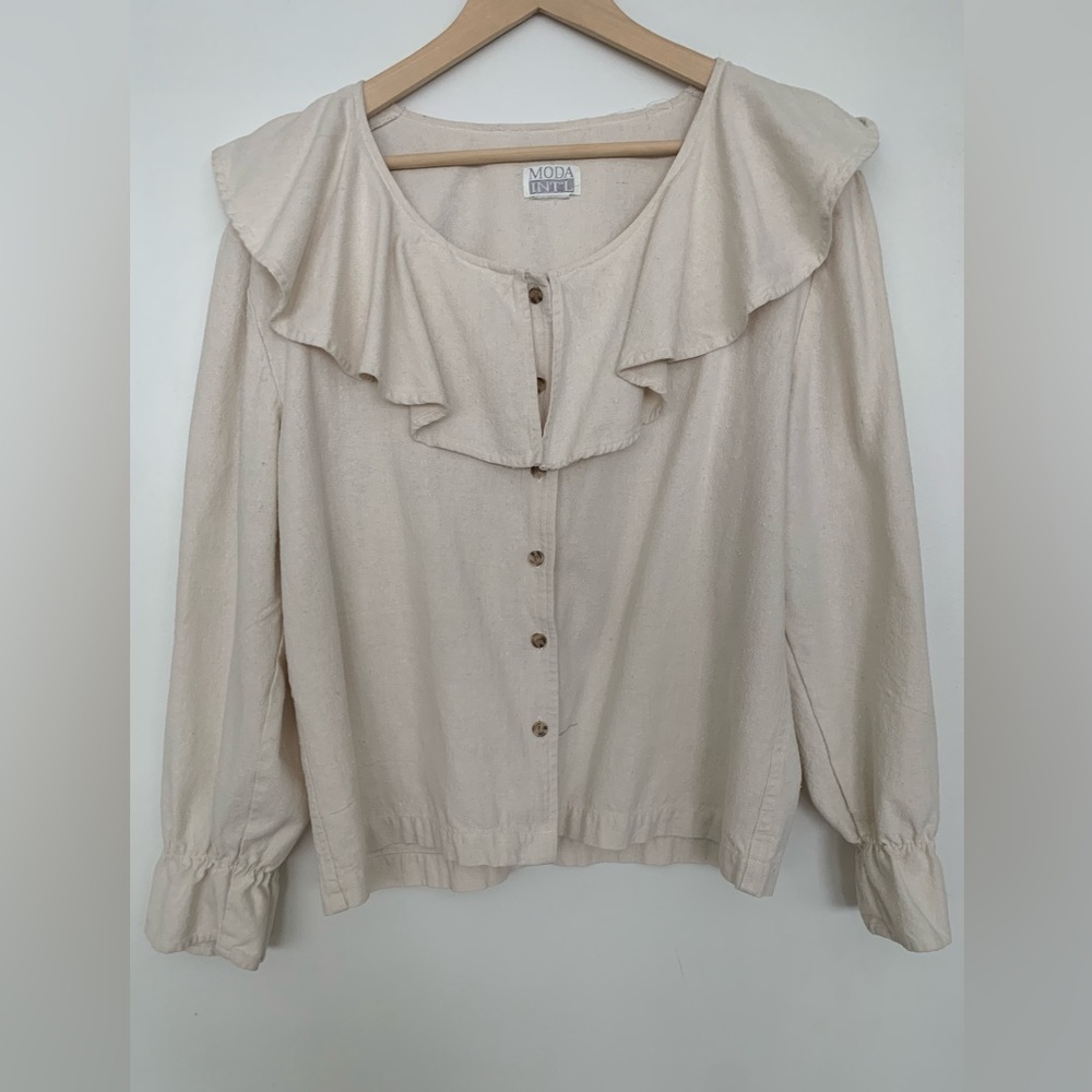 Vintage mods international raw silk blouse